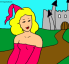 Dibujo Princesa y castillo pintado por jessi