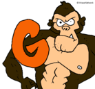 Dibujo Gorila pintado por ALBA
