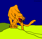 Dibujo Tigre con afilados colmillos pintado por isabella