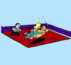 Dibujo Lucha en el ring pintado por david
