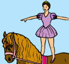 Dibujo Trapecista encima de caballo pintado por ainhoa
