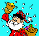 Dibujo Santa Claus y su campana pintado por danna