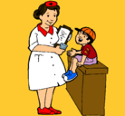 Dibujo Enfermera y niño pintado por martaelena