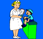 Dibujo Enfermera y niño pintado por Nathaly