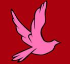Dibujo Paloma de la paz al vuelo pintado por rosa