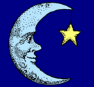 Dibujo Luna y estrella pintado por fabiana
