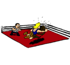 Dibujo Lucha en el ring pintado por gorge