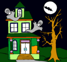 Dibujo Casa fantansma pintado por eduardo