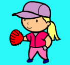 Dibujo Jugadora de béisbol pintado por maribel...