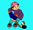 Dibujo Niño jugando a hockey pintado por hocky