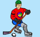 Dibujo Jugador de hockey sobre hielo pintado por fraco