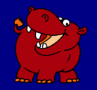 Dibujo Hipopótamo pintado por hipo