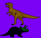 Dibujo Triceratops y tiranosaurios rex pintado por LUCA
