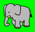 Dibujo Elefante bebe pintado por claudio