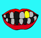 Dibujo Boca y dientes pintado por jaime