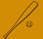 Dibujo Bate y bola de béisbol pintado por karin