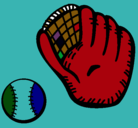 Dibujo Guante y bola de béisbol pintado por unai
