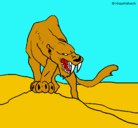 Dibujo Tigre con afilados colmillos pintado por JAVIERIE2