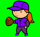 Dibujo Jugadora de béisbol pintado por javiera