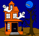 Dibujo Casa fantansma pintado por diana
