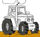 Dibujo Tractor en funcionamiento pintado por EMILI