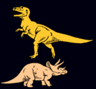 Dibujo Triceratops y tiranosaurios rex pintado por DROESTILE