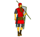 Dibujo Soldado romano pintado por romano