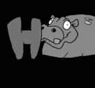 Dibujo Hipopótamo pintado por shilso