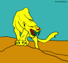 Dibujo Tigre con afilados colmillos pintado por YVES