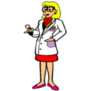 Dibujo Doctora con gafas pintado por malena