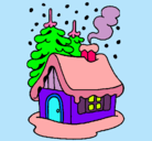 Dibujo Casa en la nieve pintado por valeria