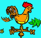 Dibujo Veletas y gallo pintado por laia
