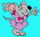 Dibujo Rata con vestido pintado por emma