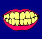 Dibujo Boca y dientes pintado por dientesjessica