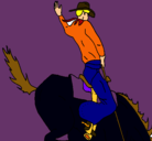 Dibujo Vaquero en caballo pintado por lucia