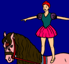 Dibujo Trapecista encima de caballo pintado por tadeotkt