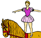 Dibujo Trapecista encima de caballo pintado por fanny