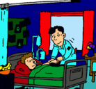 Dibujo Niño hospitalizado pintado por josu