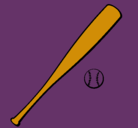 Dibujo Bate y bola de béisbol pintado por alvaro