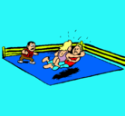 Dibujo Lucha en el ring pintado por david