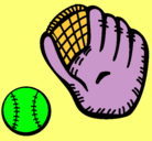 Dibujo Guante y bola de béisbol pintado por LUANA