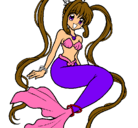 Dibujo Sirena con perlas pintado por SHADE