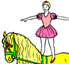 Dibujo Trapecista encima de caballo pintado por andi