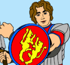 Dibujo Caballero con escudo de león pintado por Pablo