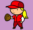 Dibujo Jugadora de béisbol pintado por analachula
