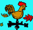 Dibujo Veletas y gallo pintado por moniko