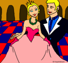 Dibujo Princesa y príncipe en el baile pintado por lucia