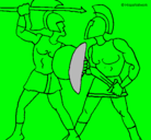 Dibujo Lucha de gladiadores pintado por alixonquintro