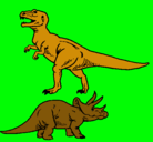 Dibujo Triceratops y tiranosaurios rex pintado por ADRIAN