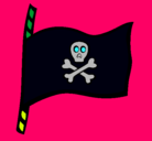 Dibujo Bandera pirata pintado por mar